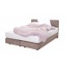 Pat Boxspring Alviano tapitat simplu, cu inaltime capat pat 90 cm, saltea inclusa, fara topper